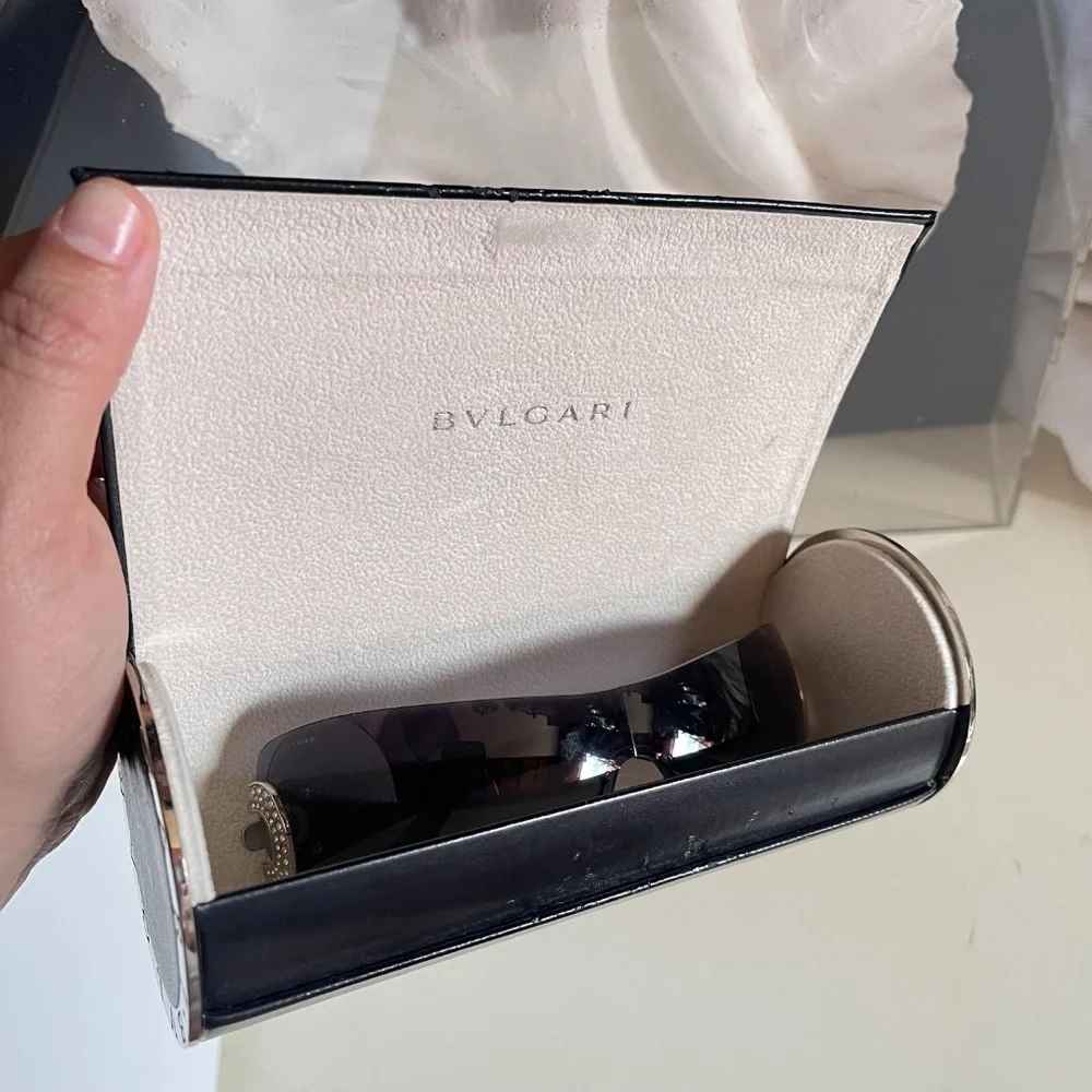 Bvlgari gradient shield sunglasses with crystal-embellished
